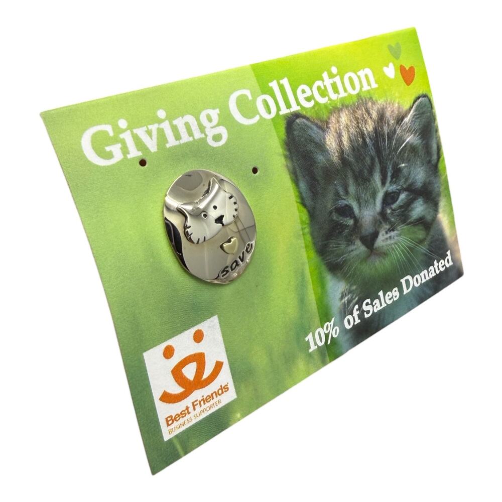 Far Fetched Save Cats Tie Tack Kittens Lapel Pin Artisan Fair Trade NEW